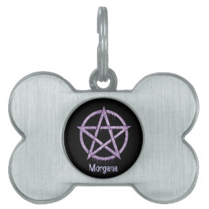 Wiccan Pet PURPLE Personalised Pet Name Tag