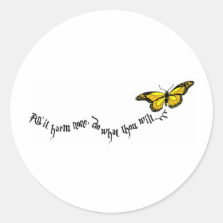 Wiccan rede classic round sticker