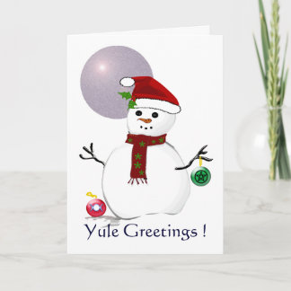 Wiccan Snowman - Yule Card