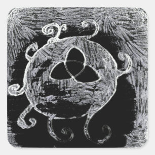 wiccan symbol for the witches square sticker