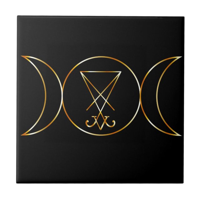 Wiccan symbol, Triple Goddess Ceramic Tile (Front)