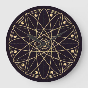 Wiccan Symbols Large Clock