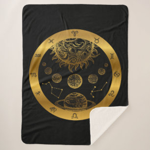 Wiccan Symbols Sherpa Blanket