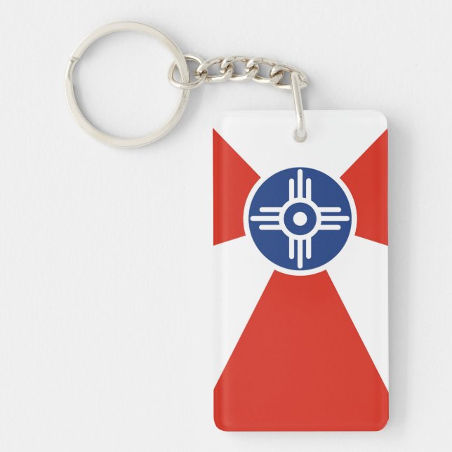 Wichita city flag  Kansas state America country Key Ring (Front)