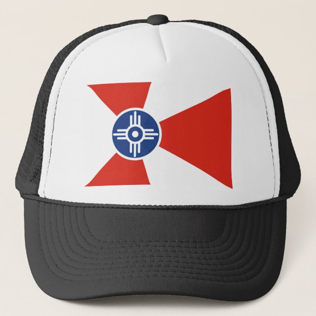 Wichita city flag  Kansas state America country Trucker Hat (Front)