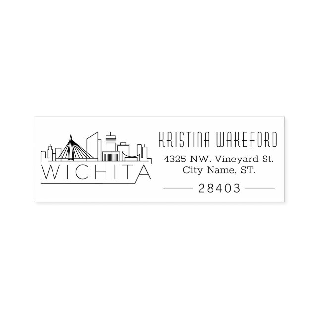 Wichita, Kansas | Custom Address Self-inking Stamp (Design)