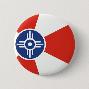 Wichita Kansas ICT Flag 6 Cm Round Badge