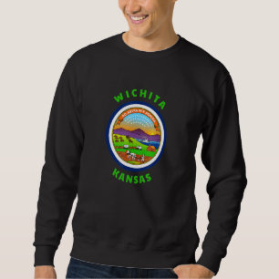 Wichita Kansas KS Flag Badge Roundlet Souvenir Sweatshirt
