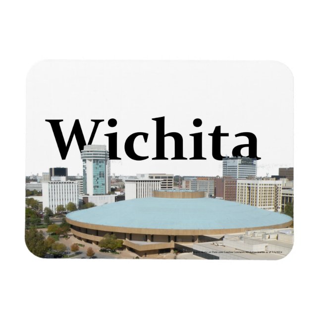 Wichita Kansas Skyline with Wichita in the Sky Magnet (Horizontal)