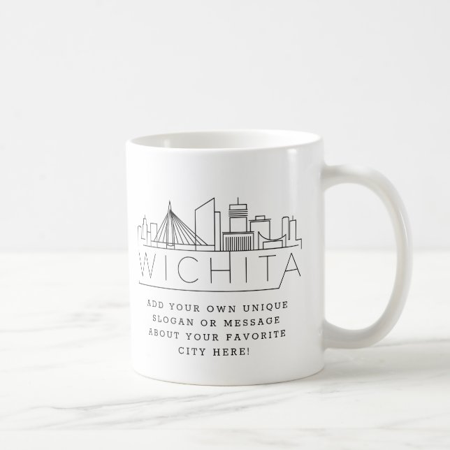 Wichita Kansas | Stylised City Skyline Mug (Right)