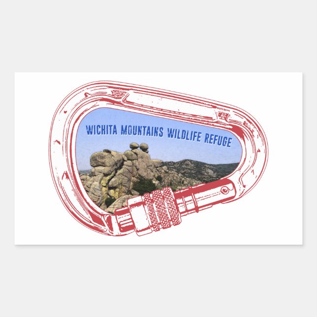 Wichita Mountains Climbing Carabiner Rectangular Sticker (Front)