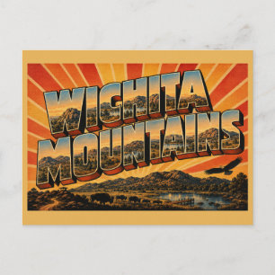 Wichita Mountains OK Granite Prairie Lake Art Postcard