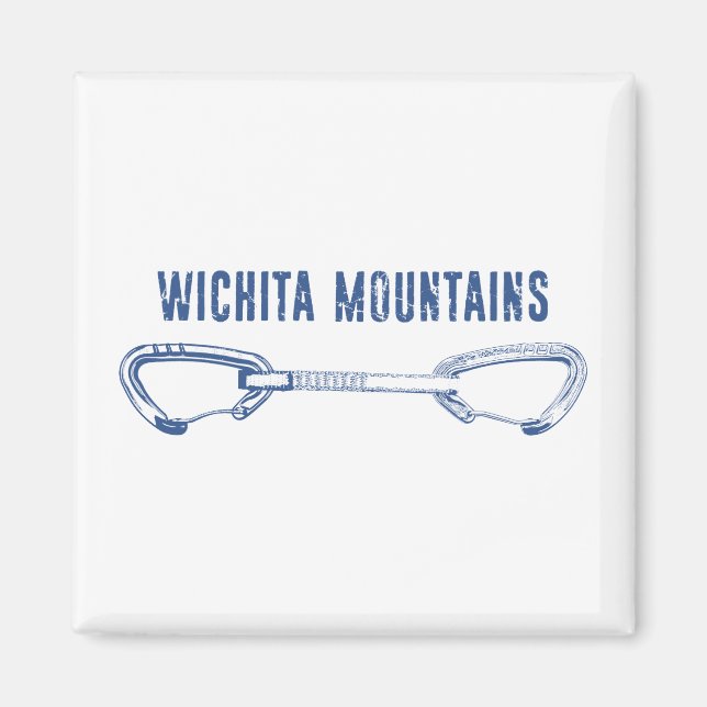 Wichita Mountains Rock Climbing Quickdraw Magnet (Front)
