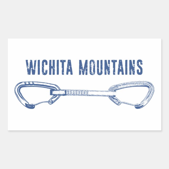 Wichita Mountains Rock Climbing Quickdraw Rectangular Sticker (Front)