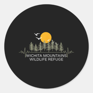 Wichita Mountains Wildlife Refuge Heartbeat Camper Classic Round Sticker