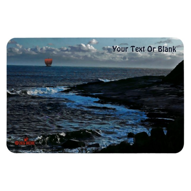 Wick Bay Viking Longship Magnet (Horizontal)