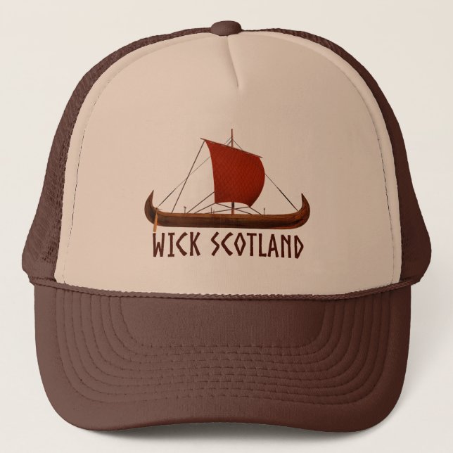 Wick Scotland Viking Ship Trucker Hat (Front)