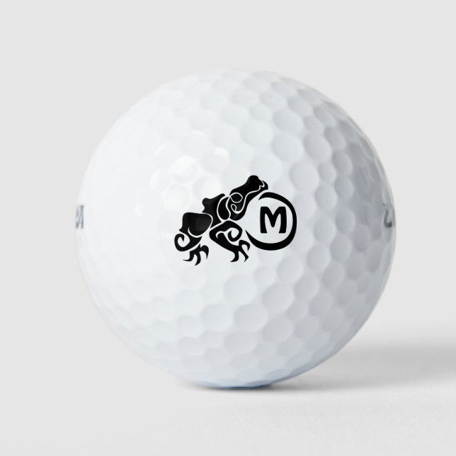 Wick Tribal Frog Monogram Golf Balls (Front)