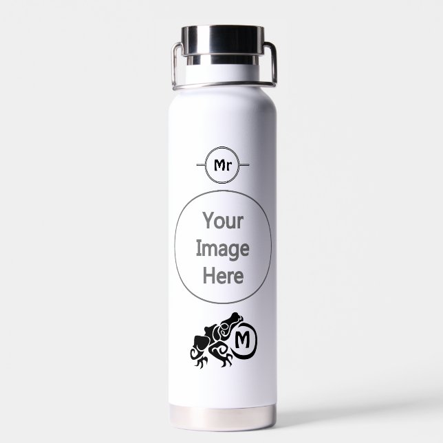 Wick Tribal Frog Monogram Water Bottle (Back)