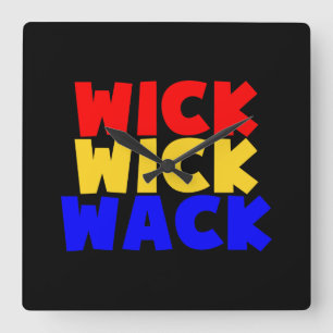 Wick Wick Wack Square Wall Clock