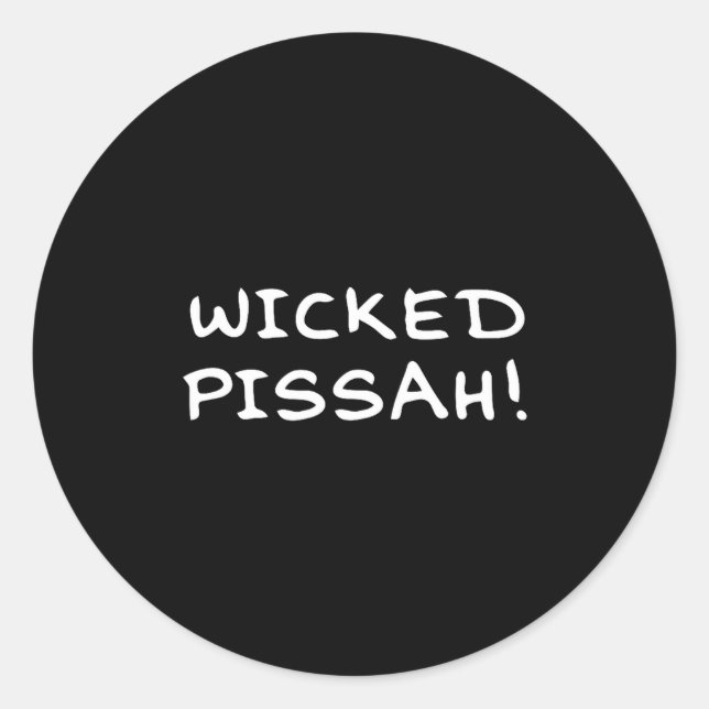 Wicked Ah! Funny Awesome Er New England  Classic Round Sticker (Front)