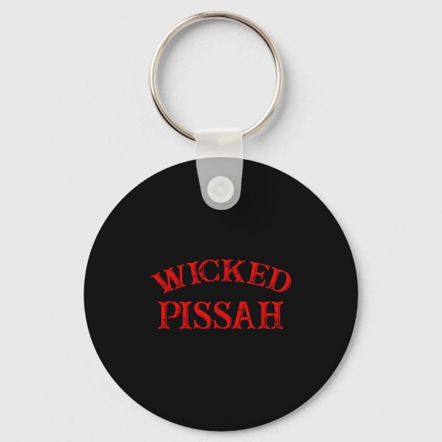 Wicked Ah Funny Er Boston New England Southie  Key Ring (Front)