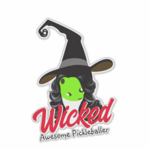 Wicked Awesome Pickleballer Green Witch Halloween