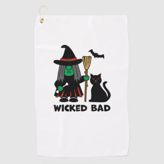 Wicked Bad Gnome Witch   Golf Towel