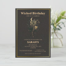 Wicked Birthday Invitation, Witch Party Card