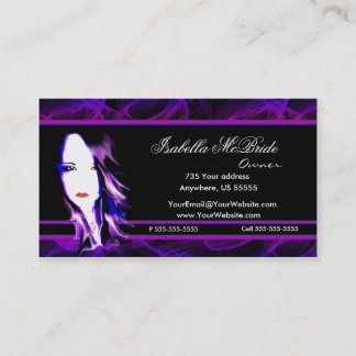 Wicked Black & Purple Hair Stylist Business Card