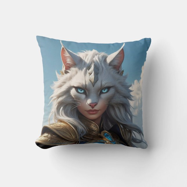 Wicked Blue Eyed Cat  Cushion (Front)