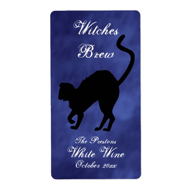 Wicked Cat in Purple Haze Witches Brew Wine label (Front)