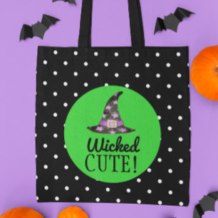 Wicked Cute Black and Green Halloween Tote Bag