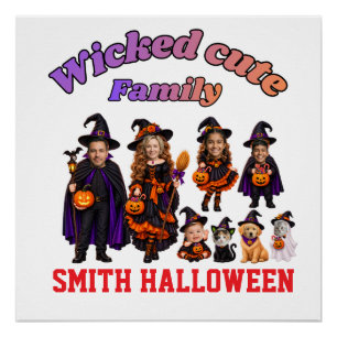 Wicked Cute Halloween Family Smith – Personalised Poster