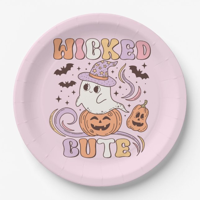 Wicked Cute Halloween Paper Plate (Front)