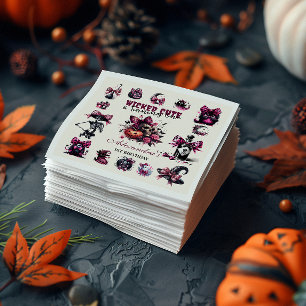 Wicked Cute & Turning One Girl Halloween Birthday Napkin