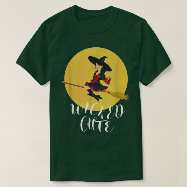 Wicked Cute Witch  T-Shirt (Design Front)
