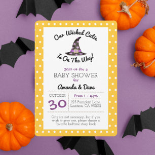 Wicked Cutie Orange Dot Baby Shower Invitation