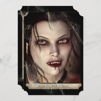 Wicked Female Gothic Vampire Halloween Invitation