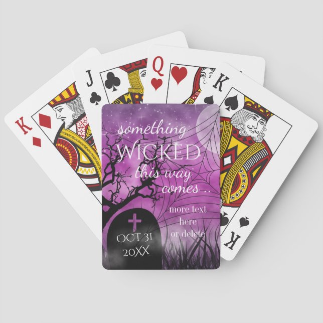 Wicked Fun Halloween Wedding Custom Playing Cards (Back)