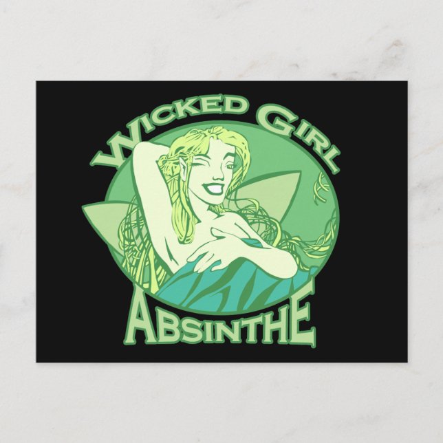 Wicked Girl Absinthe Postcard (Front)
