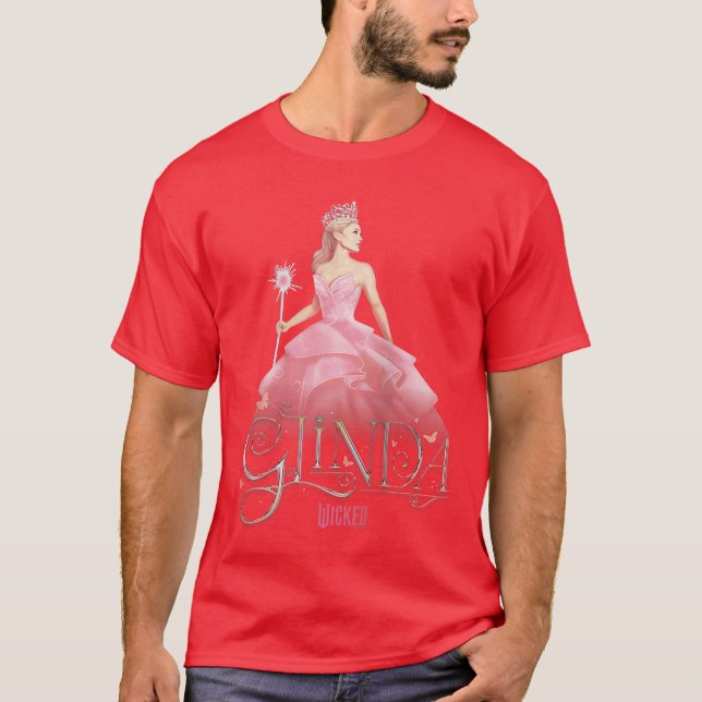 Wicked Glinda Elegant Pose Baseballee funny T-Shirt (Front)