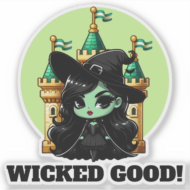 Wicked Good Little Green Witch Invitation (Front)