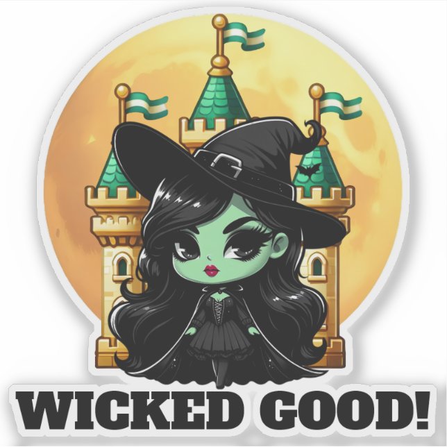 Wicked Good Little Green Witch Moon Castle (Front)