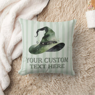 Wicked Good Time Green Witch Hat Cushion
