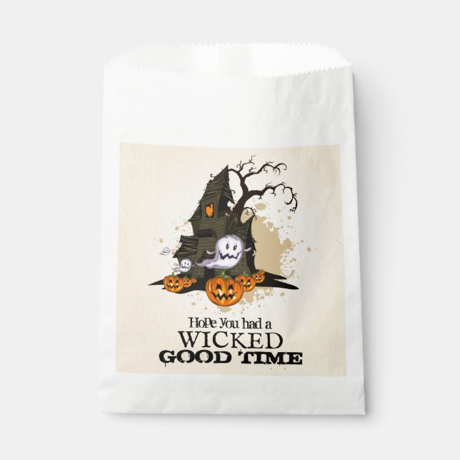 Wicked Good Time Halloween Haunted House Favour Bag (Front)