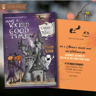 Wicked Good Time Halloween Party Pumpkin Pals Invitation