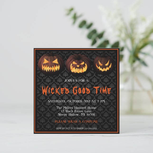 Wicked Good Time  Invitation (Standing Front)