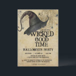 Wicked Good Time Vintage Adult Halloween Party Invitation<br><div class="desc">This  'Wicked Good Time' vintage adult Halloween party invitation is a perfect way to set the mood at your next Halloween event! This design is perfect for any Halloween party,  Halloween costume party,  Halloween couples party,  Halloween inspired engagement party of bridal shower.</div>