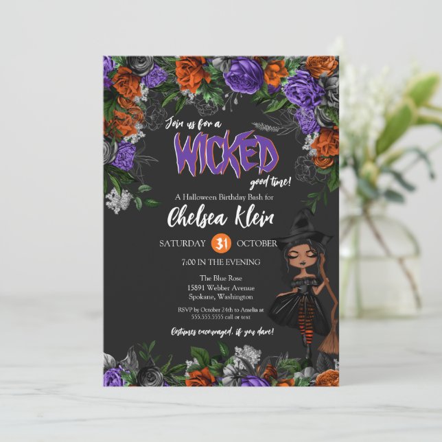 Wicked Halloween Birthday or Costume Party  Invitation (Standing Front)